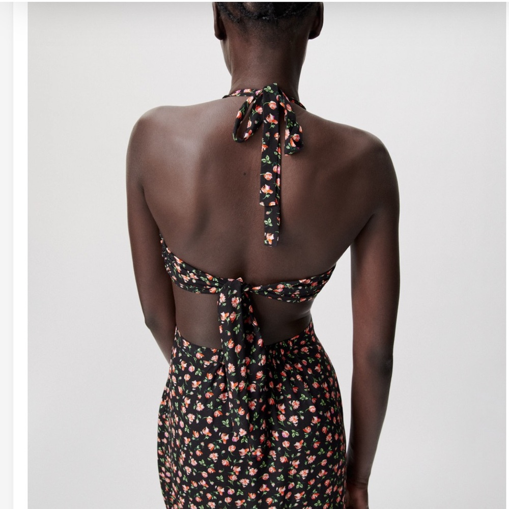 ZARA Floral Cut Out Summer Dress. NWT Size Large